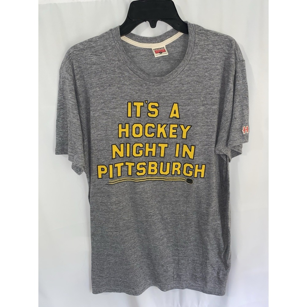 Homage It's A Hockey Night In Pittsburgh‎ T Shirt XL Penguins Mike Lange